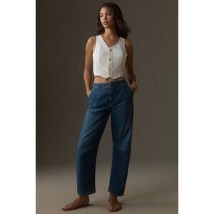 Pilcro Anthropologie The Leni Mid-RIse Tapered Barrel Jeans Size 28